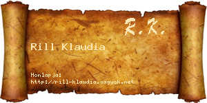 Rill Klaudia névjegykártya